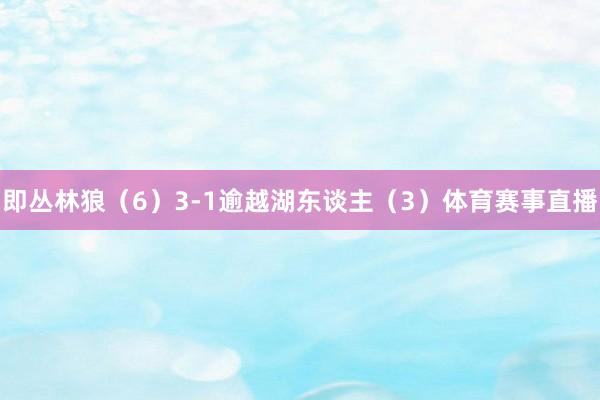 即丛林狼(6)3-1逾越湖东谈主(3)体育赛事直播
