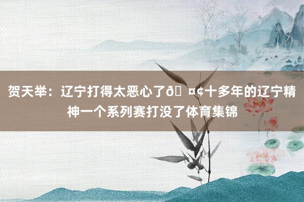 贺天举：辽宁打得太恶心了🤢十多年的辽宁精神一个系列赛打没了体育集锦