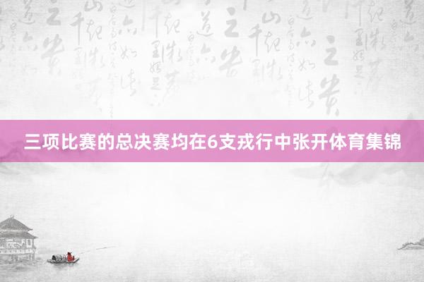 三项比赛的总决赛均在6支戎行中张开体育集锦