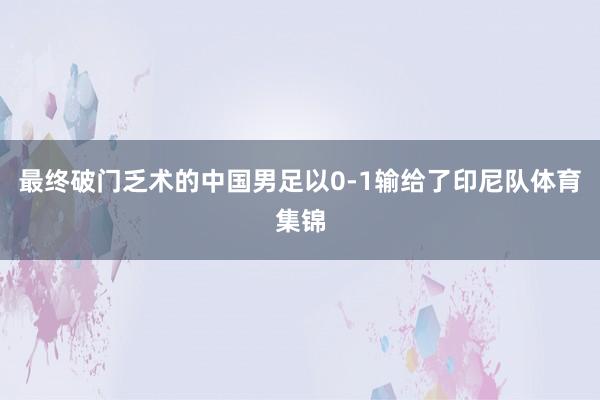 最终破门乏术的中国男足以0-1输给了印尼队体育集锦