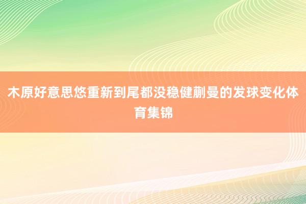 木原好意思悠重新到尾都没稳健蒯曼的发球变化体育集锦