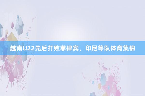 越南U22先后打败菲律宾、印尼等队体育集锦