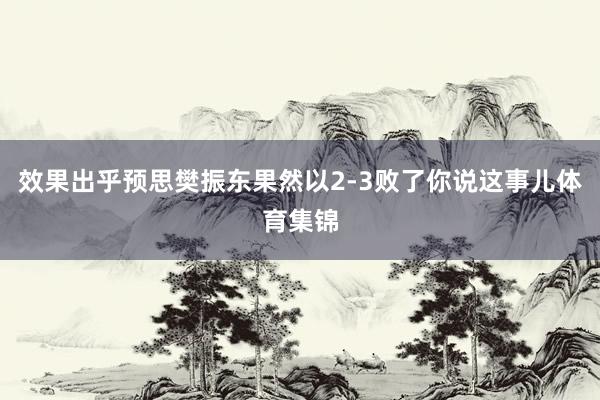效果出乎预思樊振东果然以2-3败了你说这事儿体育集锦