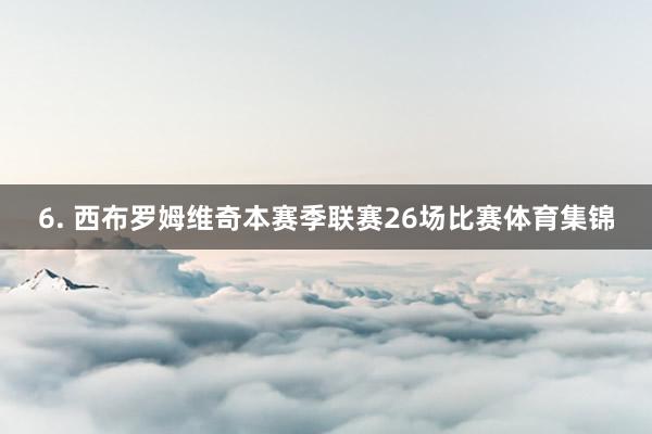 6. 西布罗姆维奇本赛季联赛26场比赛体育集锦