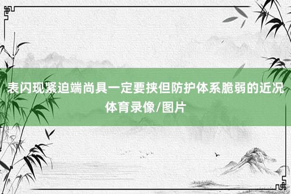 表闪现紧迫端尚具一定要挟但防护体系脆弱的近况体育录像/图片