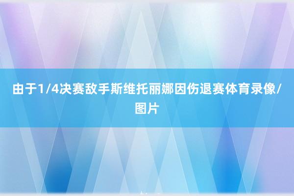 由于1/4决赛敌手斯维托丽娜因伤退赛体育录像/图片